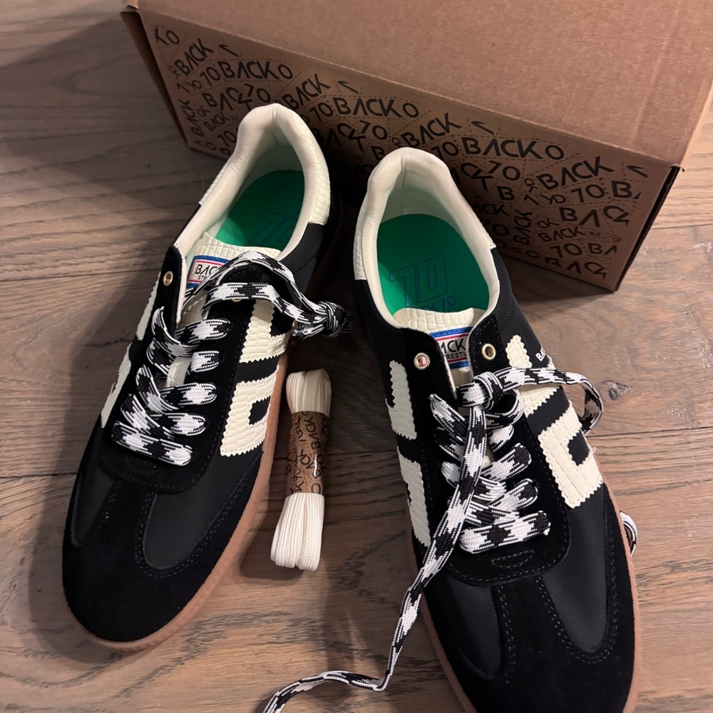 Black70 Women's Stylish Black and White Sneakers